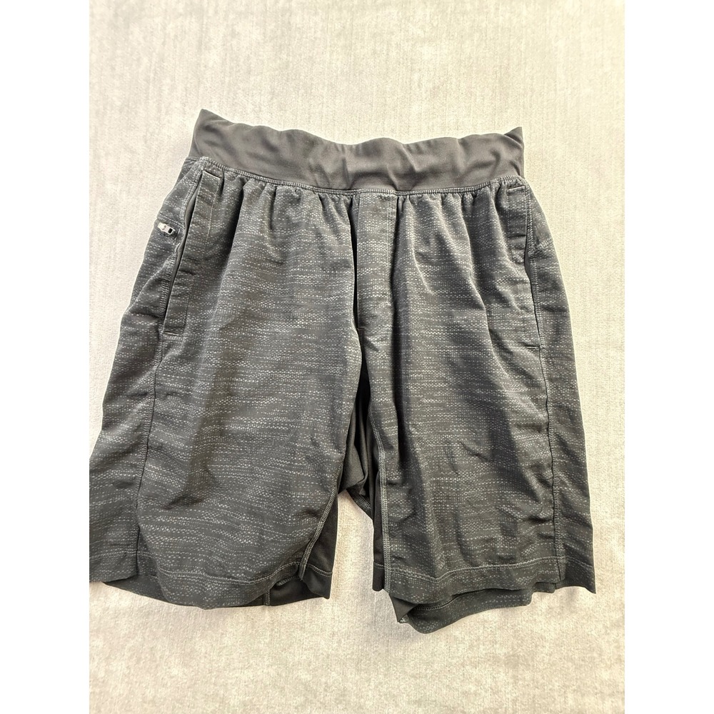 Lululemon‎ Pace Breaker Shorts Mens Medium Black Grey Space Dye Athletic Running